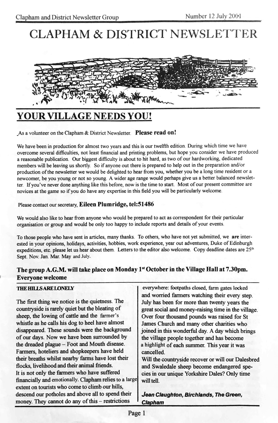 Clapham_Newsletter_No12_July_2001-1