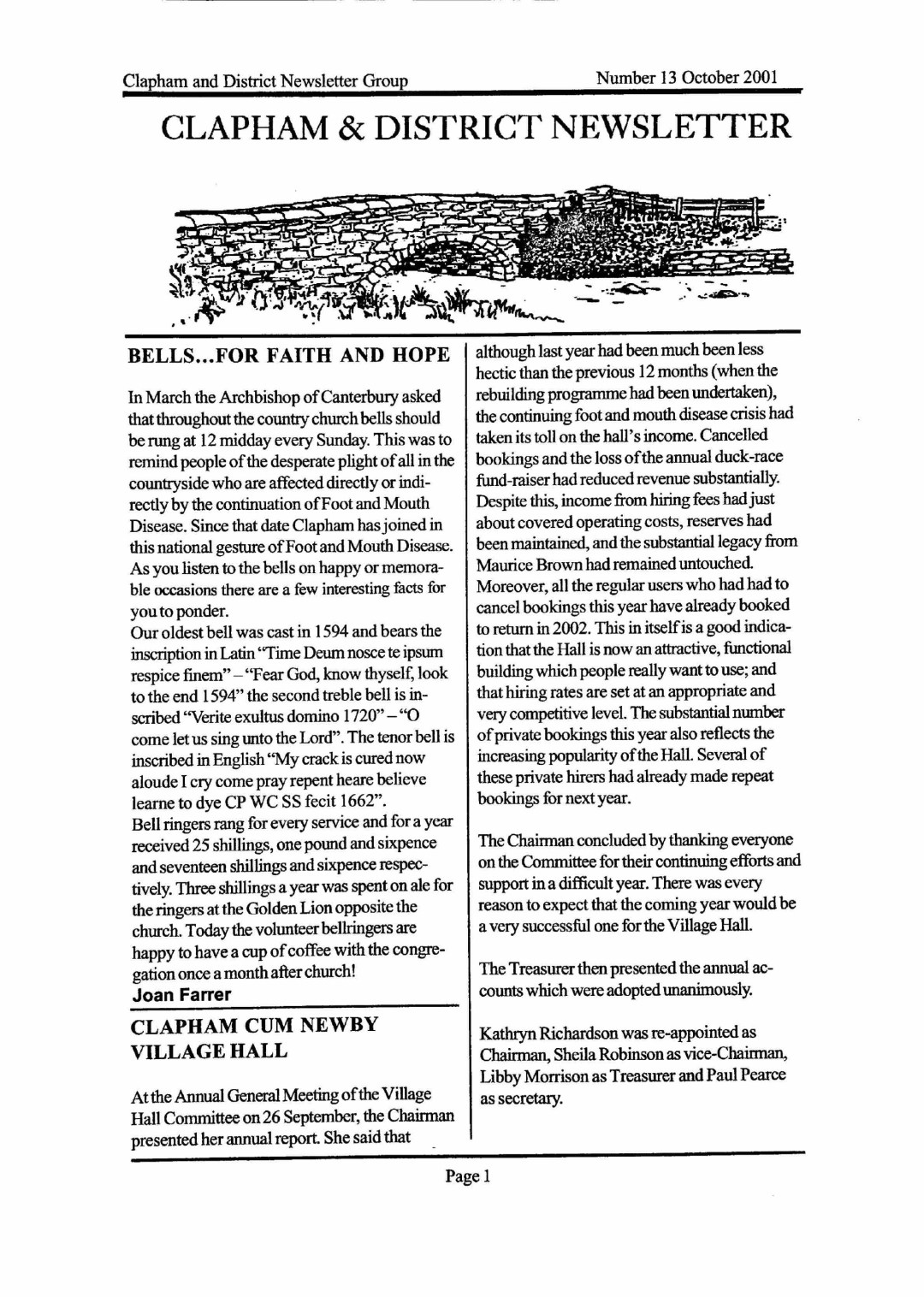 Clapham_Newsletter_No13_October_2001-1