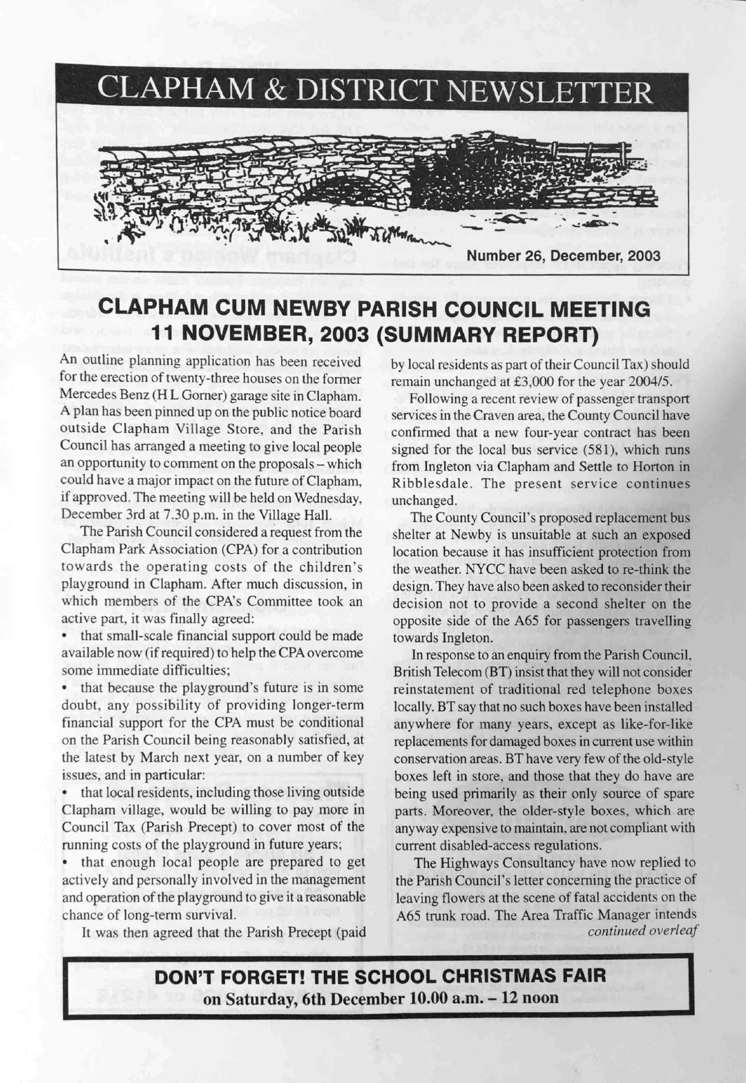 Clapham_Newsletter_No26_December_2003-1